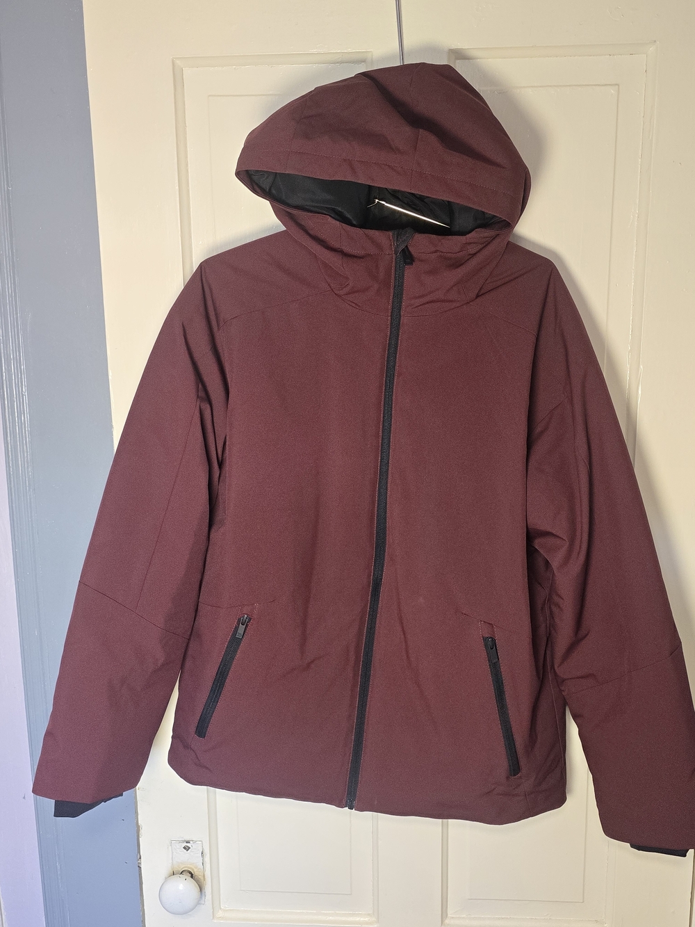 Men's Hooded Jacket in Burgundy - Lightweight Weather-Resistant Coat
